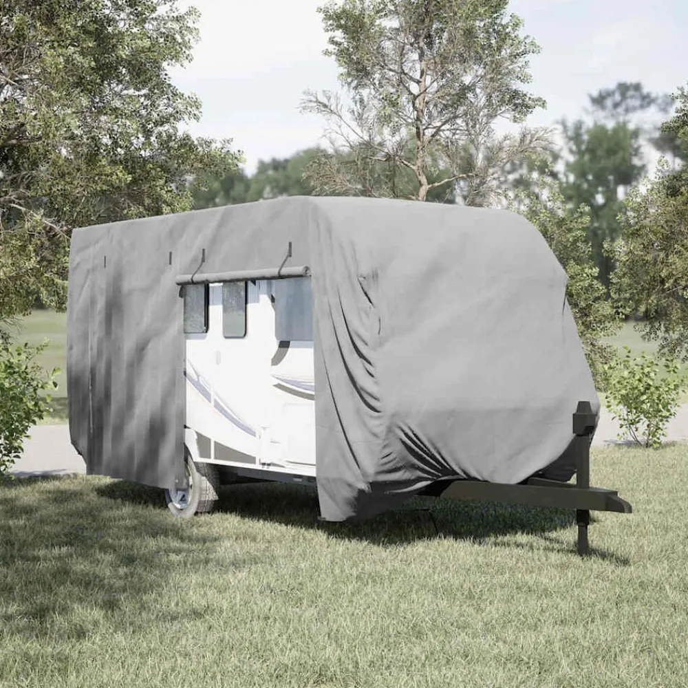 vidaXL Piezas Y Accesorios Para Vehículos-Funda para caravana tela no tejida gris 460x250x220 cm
