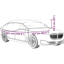 vidaXL Piezas Y Accesorios Para Vehículos-Funda para coche con ganchos media PEVA plateado M