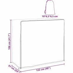 vidaXL Funda para leñero Liso Negro 61 x 122 x 106 cm Tela Oxford 210D Discount