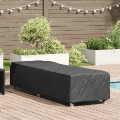 vidaXL Accesorios Para Muebles De Jardín-Funda para Loungers Liso Negro 74 x 210 x 40 cm tela