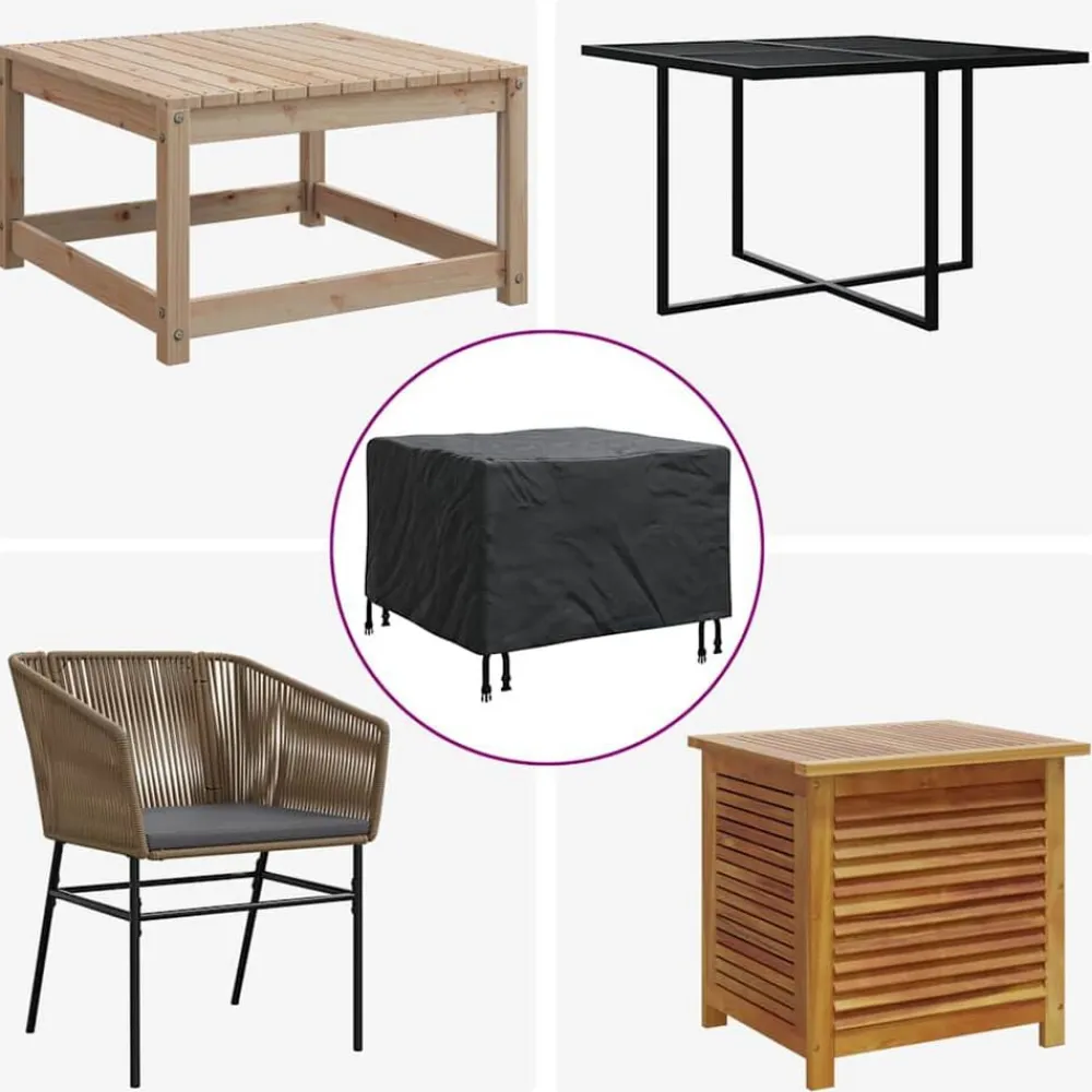 vidaXL Funda para muebles Negro 60 x 60 x 45 cm Tela Oxford 600D