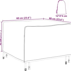 vidaXL Funda para muebles Negro 60 x 60 x 45 cm Tela Oxford 600D