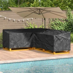 vidaXL Accesorios Para Muebles De Jardín-Funda para muebles Negro 250 x 180 x 80 cm Tela Oxford 600D