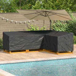 vidaXL Accesorios Para Muebles De Jardín-Funda para muebles Negro 250 x 180 x 80 cm Tela Oxford 600D