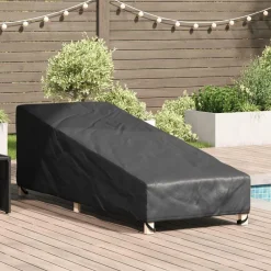 vidaXL Funda para muebles de exterior Negro 195 x 76 x 82 cm Hot
