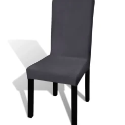 vidaXL Decoración-Funda para silla elástica recta 6 unidades gris