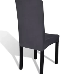 vidaXL Decoración-Funda para silla elástica recta 6 unidades gris