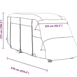 vidaXL Fundas para autocaravanas tela no tejida gris 570x235x275 cm Outlet