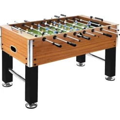 vidaXL Futbolín de acero marrón claro y negro 60 kg 140x74,5x87,5 cm Marr&oacute;n claro Discount