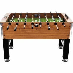 vidaXL Futbolín de acero marrón claro y negro 60 kg 140x74,5x87,5 cm Marr&oacute;n claro Discount
