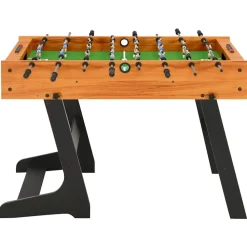 vidaXL Juegos De Interior-Futbolín plegable marrón claro 121x61x80 cm
