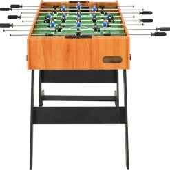 vidaXL Juegos De Interior-Futbolín plegable marrón claro 121x61x80 cm