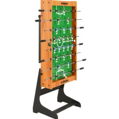 vidaXL Juegos De Interior-Futbolín plegable marrón claro 121x61x80 cm