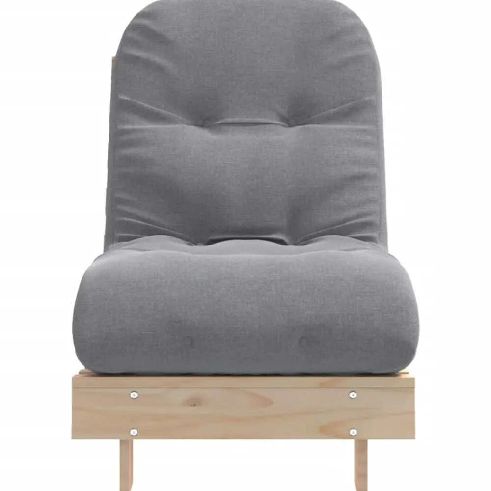 vidaXL Futones-Futón sofá cama con colchón madera maciza de pino 60x206x11 cm