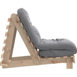vidaXL Futones-Futón sofá cama con colchón madera maciza de pino 60x206x11 cm