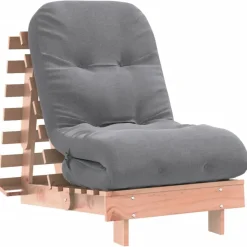 vidaXL Futón sofá cama con colchón madera maciza Douglas 60x206x11 cm Douglas natural Best