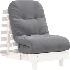 vidaXL Futones-Futón sofá cama con colchón madera maciza 60x206x11 cm