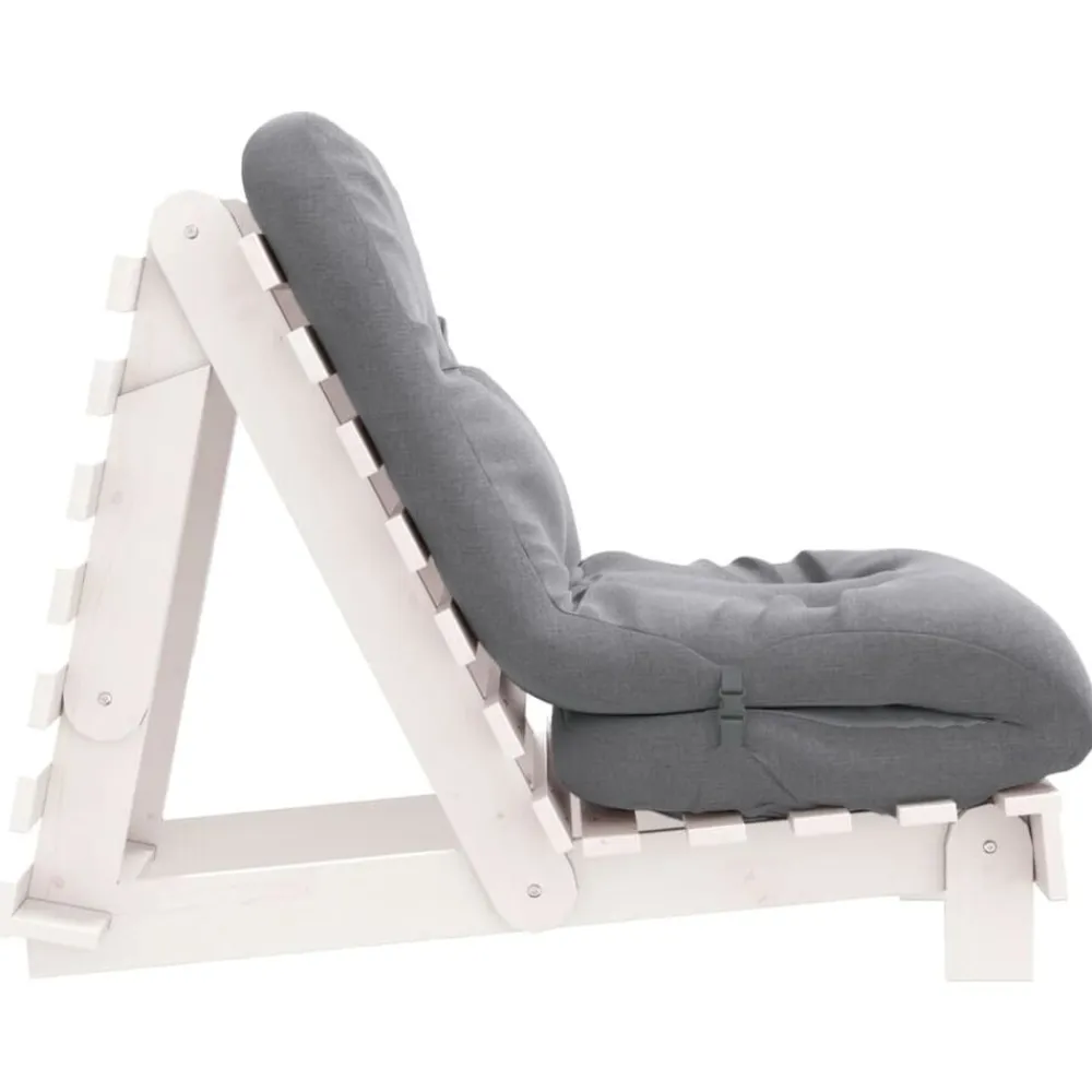 vidaXL Futones-Futón sofá cama con colchón madera maciza 60x206x11 cm