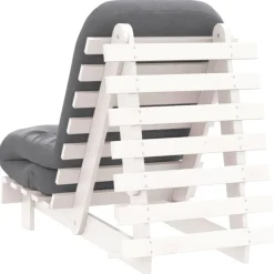 vidaXL Futones-Futón sofá cama con colchón madera maciza 60x206x11 cm