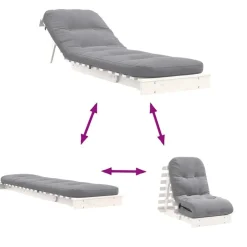 vidaXL Futones-Futón sofá cama con colchón madera maciza 60x206x11 cm
