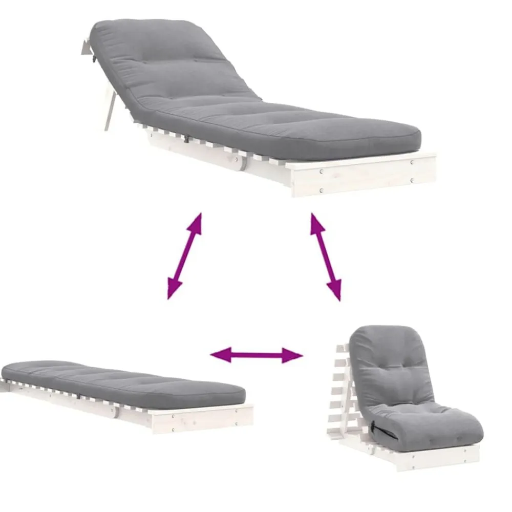 vidaXL Futones-Futón sofá cama con colchón madera maciza 60x206x11 cm