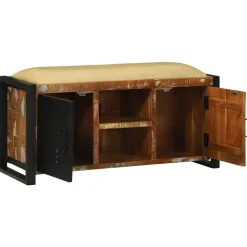 vidaXL Bancos-Gabinete de banco Multicolor Madera maciza recuperada
