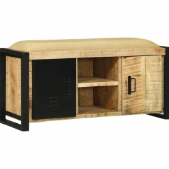 vidaXL Bancos-Gabinete de banco Marrón Madera maciza de Mango