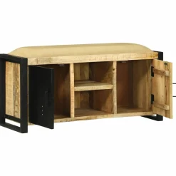 vidaXL Bancos-Gabinete de banco Marrón Madera maciza de Mango