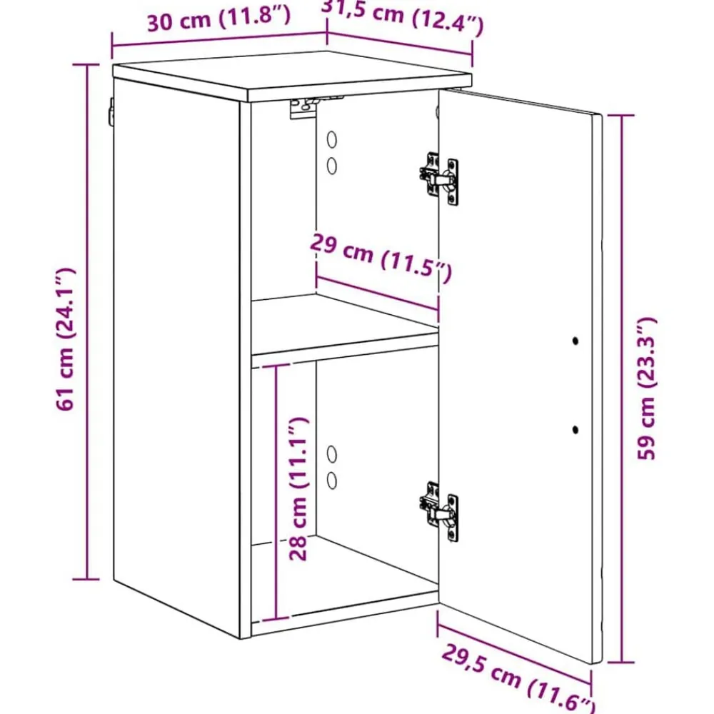 vidaXL Gabinete de Baño 39 x 23,5 x 65 cm Madera contrachapada & Metal White Hot