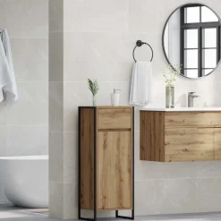 vidaXL Gabinete de Baño con cajón Roble Artesanal 40 x 30 x 100 cm Roble artisan New