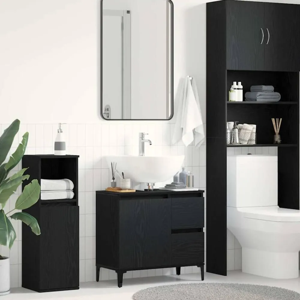 vidaXL Armarios Y Almacenamiento-Gabinete de Baño con cajón 65 x 33 x 60 cm
