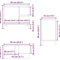 vidaXL Armarios Y Almacenamiento-Gabinete de Baño con cajón 65 x 33 x 60 cm