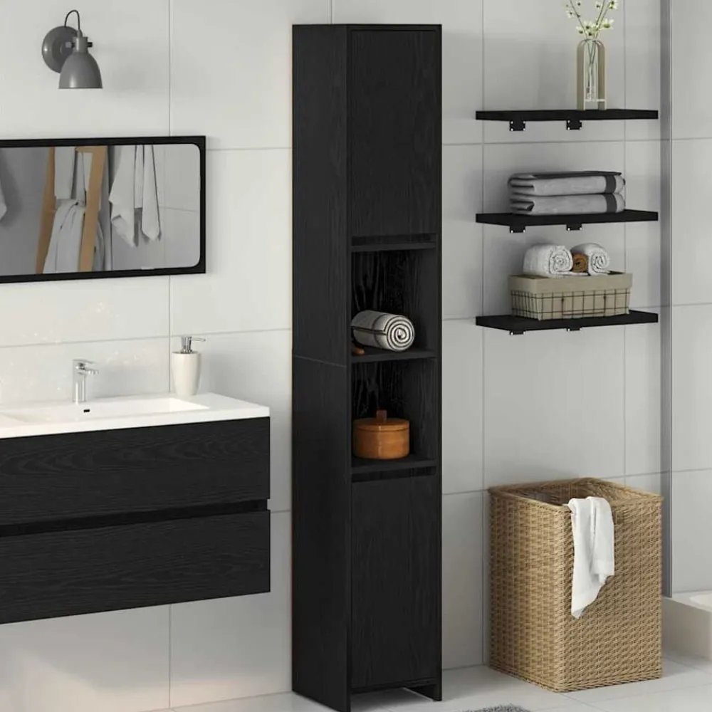 vidaXL Conjuntos De Muebles-Gabinete de Baño con puerta 30 x 30 x 183,5 cm