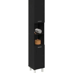 vidaXL Conjuntos De Muebles|Armarios Y Almacenamiento-Gabinete de Baño con estante 30 x 30 x 179 cm
