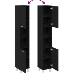 vidaXL Conjuntos De Muebles|Armarios Y Almacenamiento-Gabinete de Baño con estante 30 x 30 x 179 cm