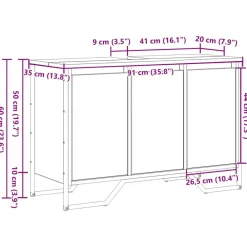 vidaXL Conjuntos De Muebles|Armarios Y Almacenamiento-Gabinete de Lavabo para Baño Roble artesanal 91 x 35 x 60 cm
