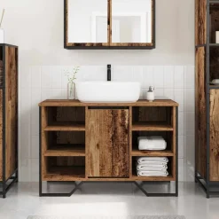 vidaXL Gabinete de Lavabo para Baño 91 x 35 x 60 cm Madera vieja Discount