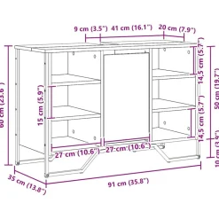 vidaXL Gabinete de Lavabo para Baño 91 x 35 x 60 cm Madera vieja Discount