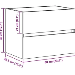 vidaXL Conjuntos De Muebles-Gabinete de Lavabo para Baño 60 x 38,5 x 45 cm