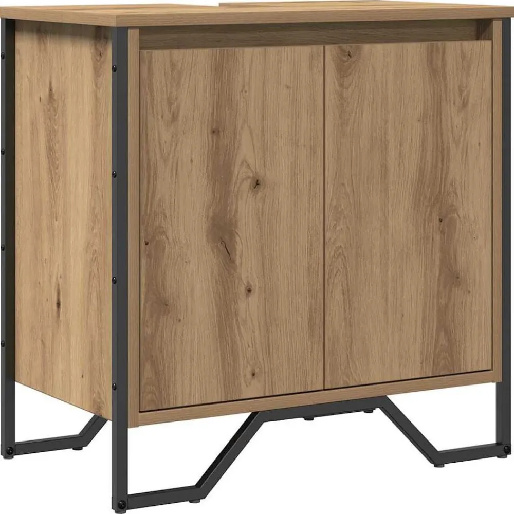 vidaXL Conjuntos De Muebles-Gabinete de Lavabo para Baño Roble artesanal 60 x 35 x 60 cm