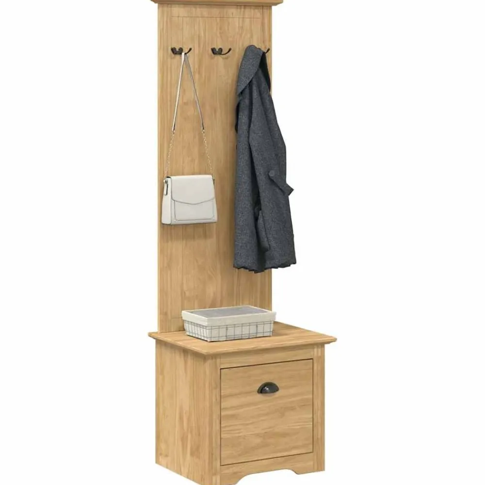 vidaXL Bancos-Gabinete de pasillo BODO Marrón miel 50 x 40 x 156,7 cm