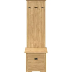 vidaXL Bancos-Gabinete de pasillo BODO Marrón miel 50 x 40 x 156,7 cm