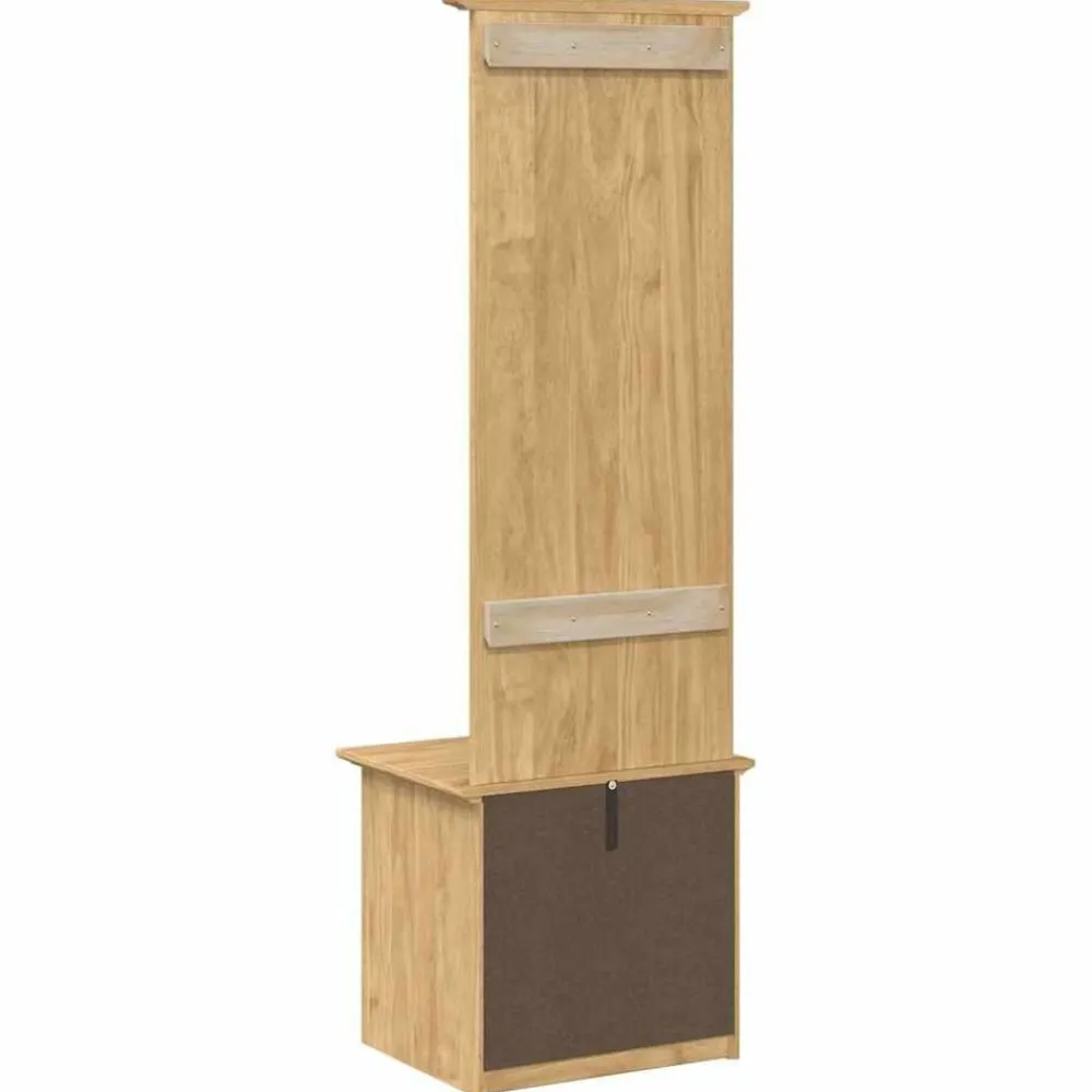 vidaXL Bancos-Gabinete de pasillo BODO Marrón miel 50 x 40 x 156,7 cm