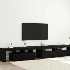 vidaXL Gabinete de TV 3 pcs Roble Negro 260 x 37 x 40 cm Discount