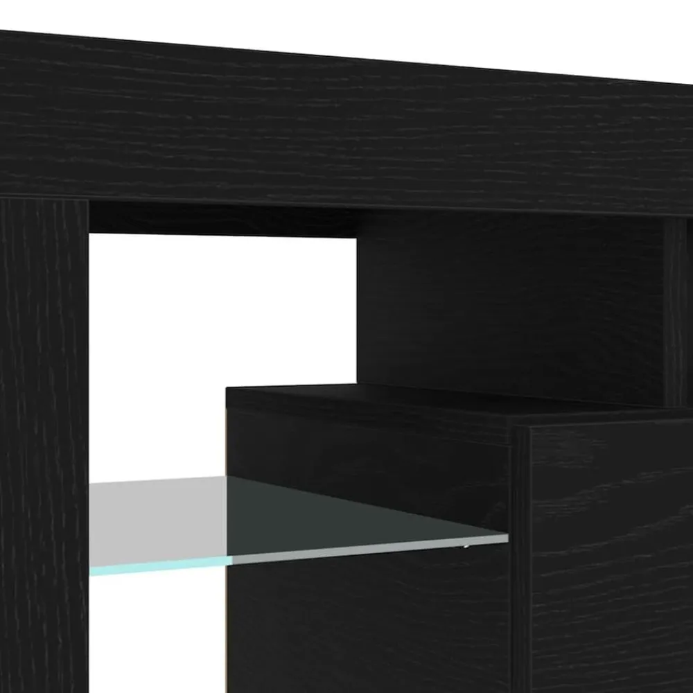 vidaXL Gabinete de TV 3 pcs Roble Negro 260 x 37 x 40 cm Discount