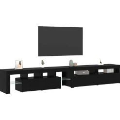 vidaXL Gabinete de TV 3 pcs Roble Negro 260 x 37 x 40 cm Discount