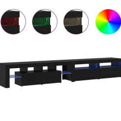 vidaXL Gabinete de TV 3 pcs Roble Negro 260 x 37 x 40 cm Discount