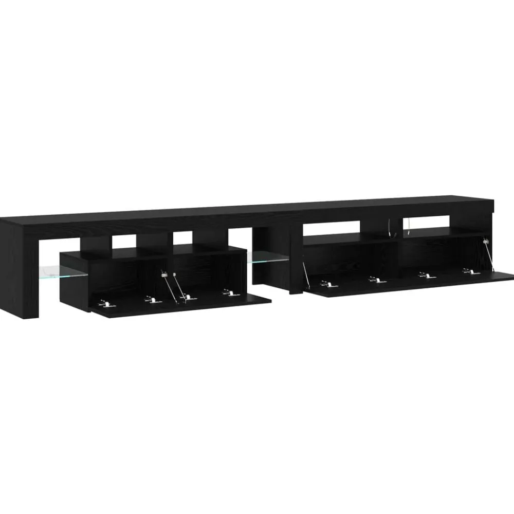 vidaXL Gabinete de TV 3 pcs Roble Negro 260 x 37 x 40 cm Discount