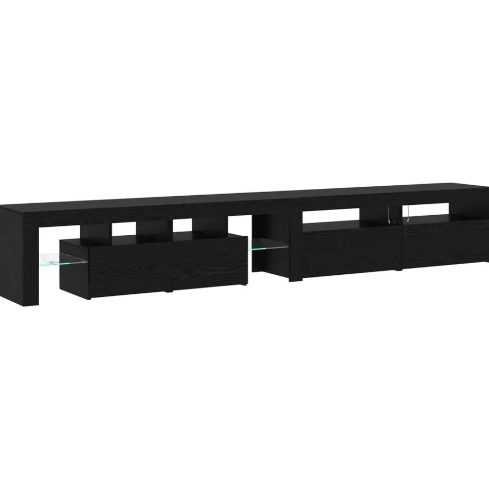 vidaXL Gabinete de TV 3 pcs Roble Negro 260 x 37 x 40 cm Discount
