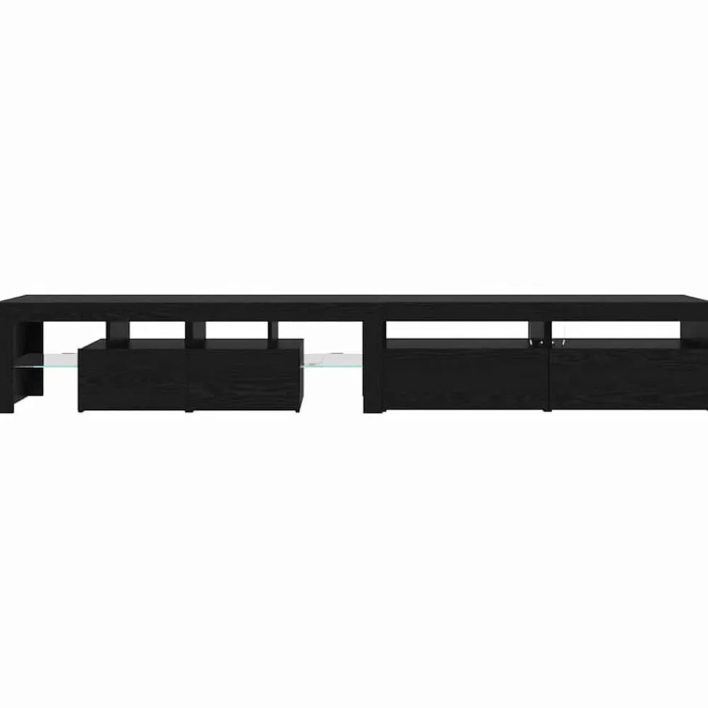 vidaXL Gabinete de TV 3 pcs Roble Negro 260 x 37 x 40 cm Discount